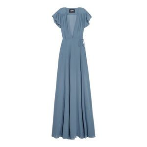 [Reformation] short sleeve wrap maxi dress